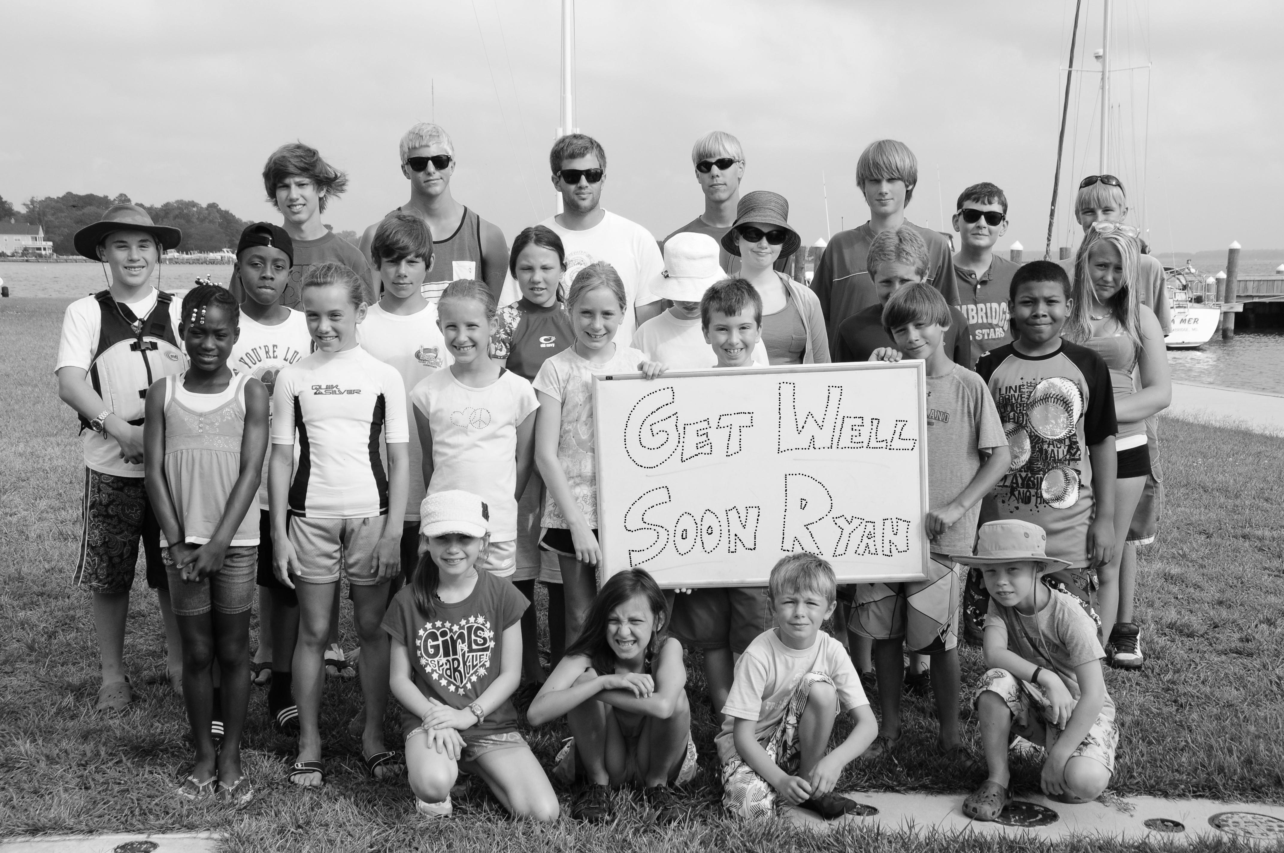 CYC Jr. Sail class wishing Ryan Summers well